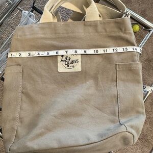 Lily Queen Tan Canvas Tote/Book Bag
